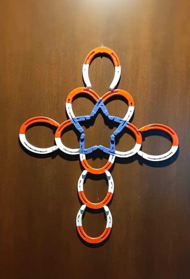 Patriotic horseshoe cross