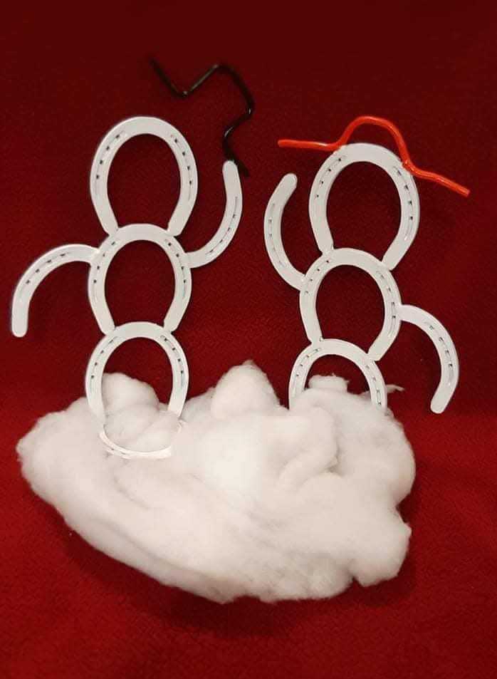 Horseshoe snowman ornaments